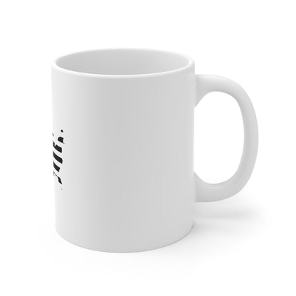 Stealth USA Map Flag Coffee Mug – Blacked Out American Flag Map Mug – Minimalist United States Silhouette Cup – Subtle Patriotic Gift Mug Mug 11oz