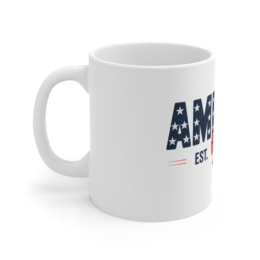 Patriotic Mug — "America Est. 1776" 11oz Coffee Cup