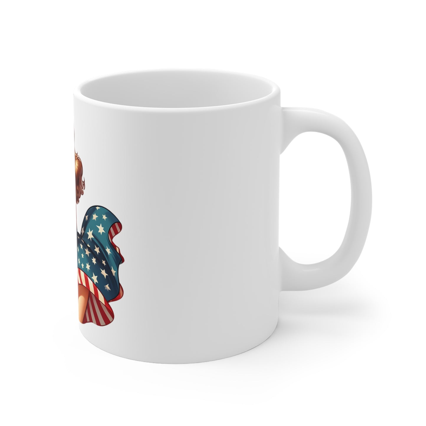Patriotic Pin-Up Beauty Mug – Vintage Americana Woman Coffee Mug – Retro USA Flag Dress Cup – Classic American Girl Mug – Fourth of July Gift Patriotic Pin-Up Coffee Mug – American Flag Retro 11oz...