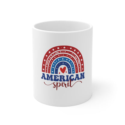 American Spirit Mug — Patriotic Rainbow Coffee Cup (4th of July, Memorial Day Gift)