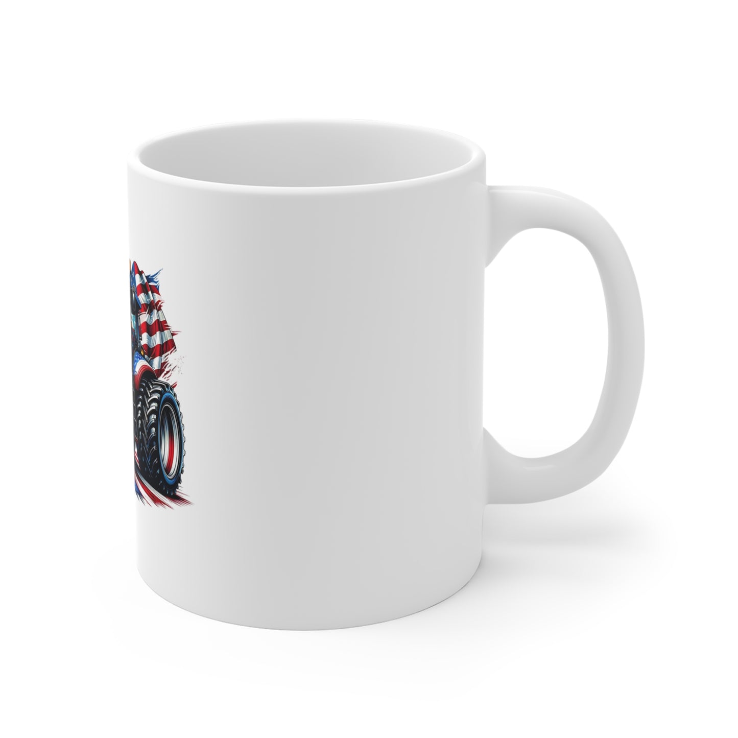 Patriotic Tractor Coffee Mug – American Flag Farm Tractor with Flag Mug – Bold USA Agriculture Cup – Farmer Pride Gift Mug – Red White Blue Tractor Mug Mug 11oz