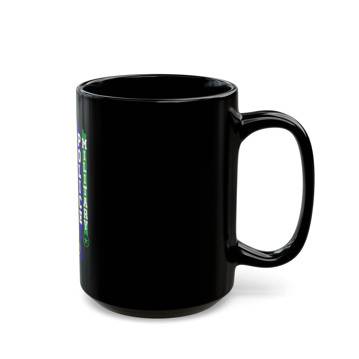 First Responders Flag Mug – EMS Fire Nurse Dispatch Police Military Coffee Cup – American Heroes Tribute Design Black Mug (11oz, 15oz)
