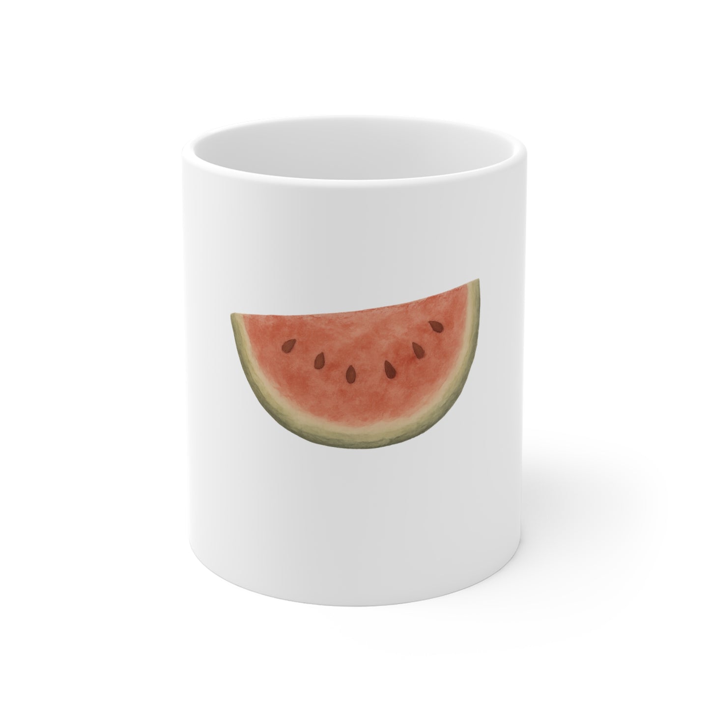 Watermelon Slice Coffee Mug – Summer Fruit Mug – Americana Picnic Mug – Fresh Watermelon Design Mug – Farmhouse Summer Mug 11oz