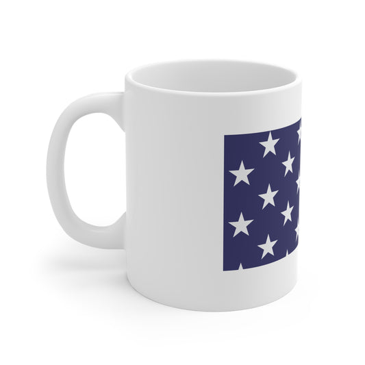Diagonal American Flag Coffee Mug – Modern USA Flag Mug – Bold Stars & Stripes Angle Design – Contemporary Patriotic Gift Mug 11oz