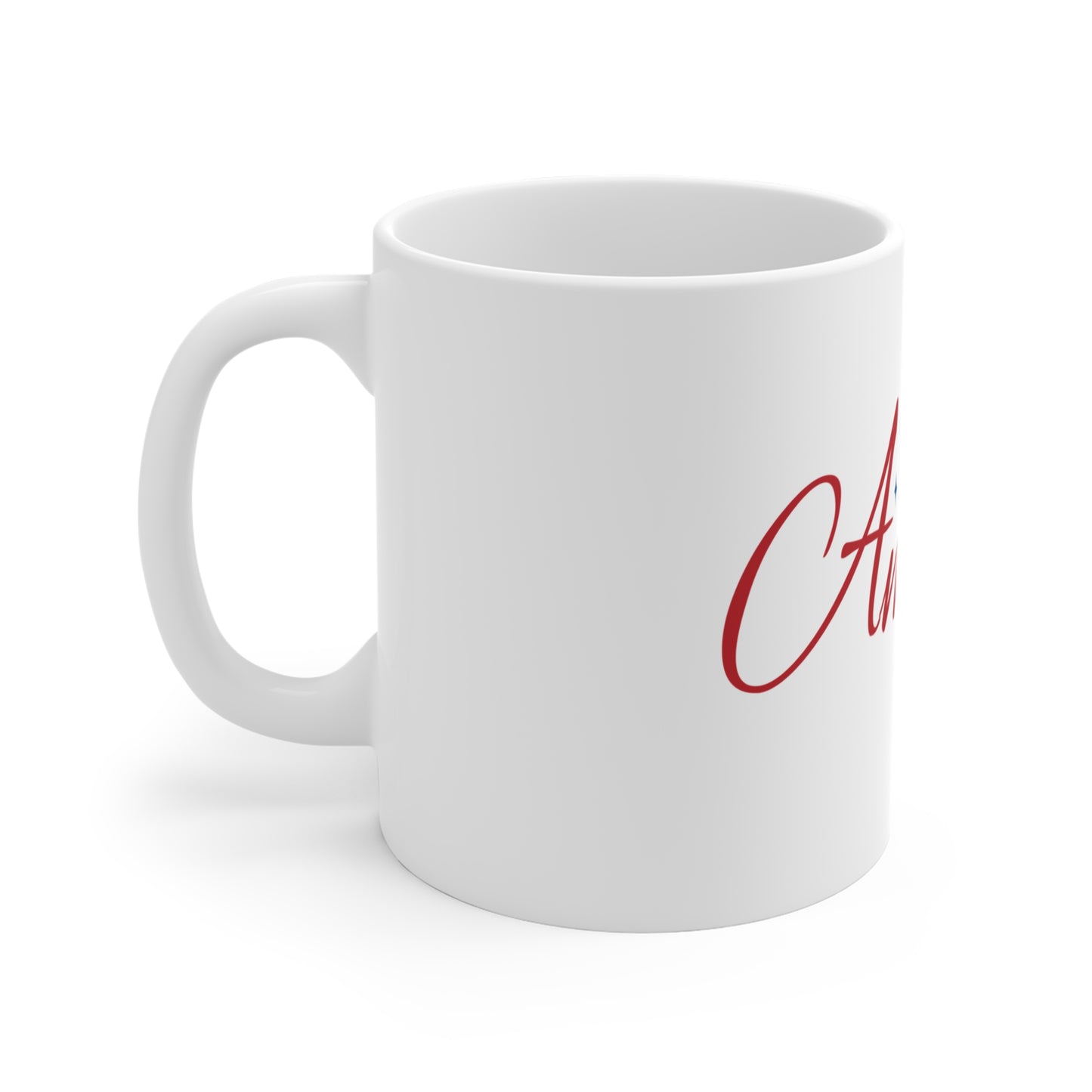 Made in America Script Coffee Mug – Elegant Patriotic USA Mug – Minimal Americana Typography Cup – Stylish USA Pride Gift Mug 11oz