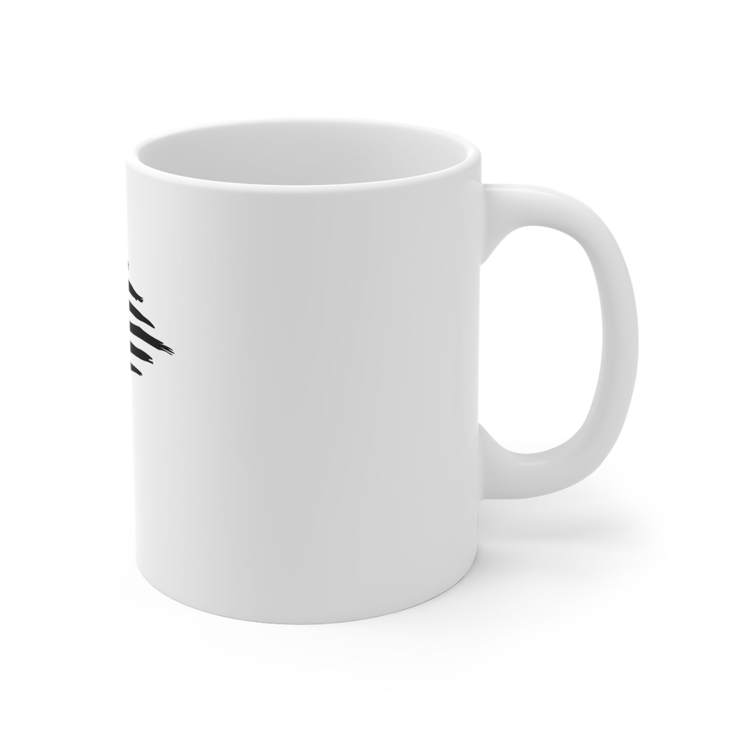 Black Subtle American Flag Coffee Mug – Minimalist Distressed USA Flag Mug – Stealth Patriotic Cup – Modern Americana Gift Mug 11oz