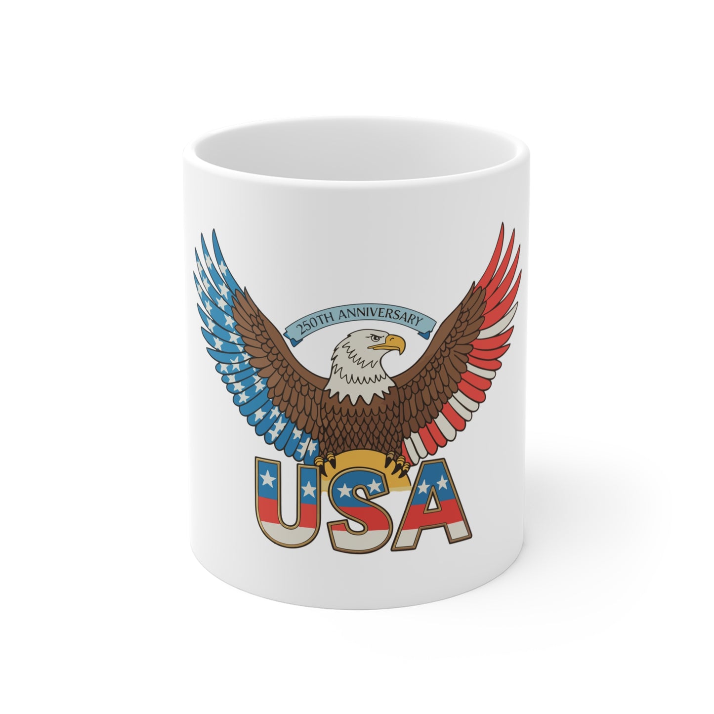 USA Bald Eagle 11oz Mug — Patriotic American Flag Design