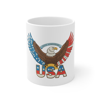 USA Bald Eagle 11oz Mug — Patriotic American Flag Design