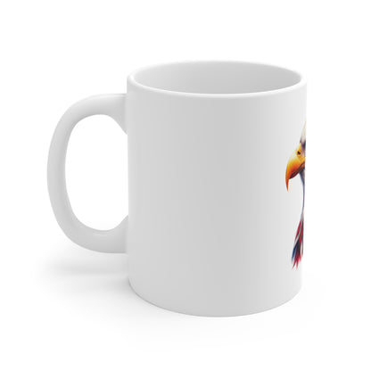 American Flag Eagle Mug - Patriotic 11oz Coffee Cup