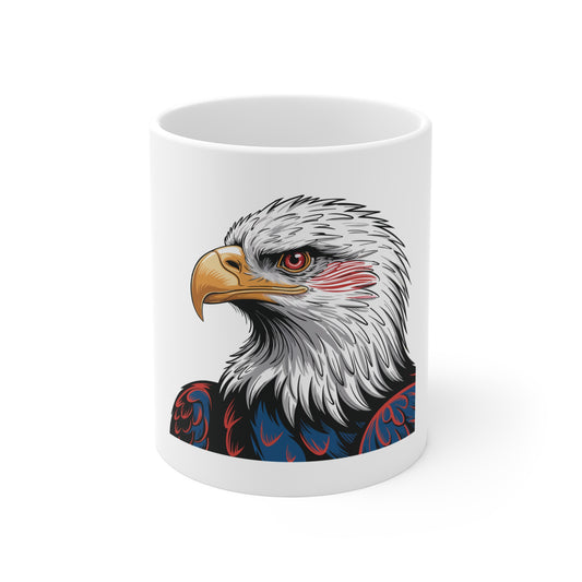 Eagle Portrait Mug — Patriotic Bald Eagle Coffee Cup (11oz)