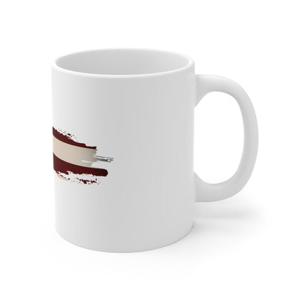 Clean USA Flag Brush Stroke Mug – Minimal American Flag Coffee Cup – Bold Simple Patriotic Design Mug 11oz
