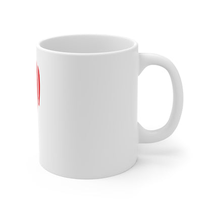 Vertical Brushstroke American Flag Coffee Mug – Abstract USA Flag Mug – Modern Patriotic Cup – Bold Red White Blue Gift Mug 11oz