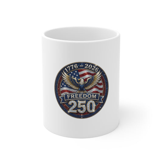 Freedom 250 Eagle Mug — 1776–2026 Patriotic 11oz Coffee Cup