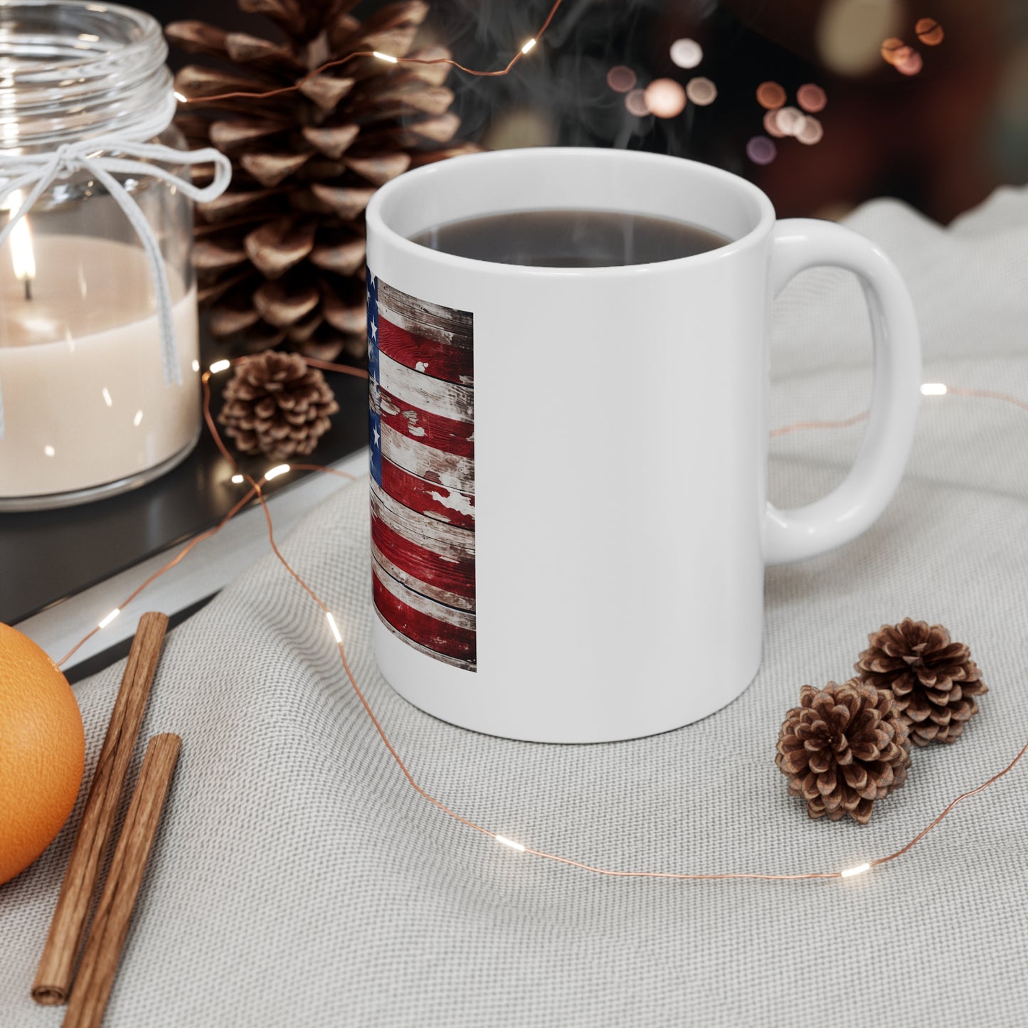 Rustic American Flag Wood Coffee Mug – Weathered Barnwood USA Flag Mug – Distressed Patriotic Wood Grain Cup – Vintage Americana Gift American Flag 11oz Coffee Mug — Distressed USA Rustic Patriotic...
