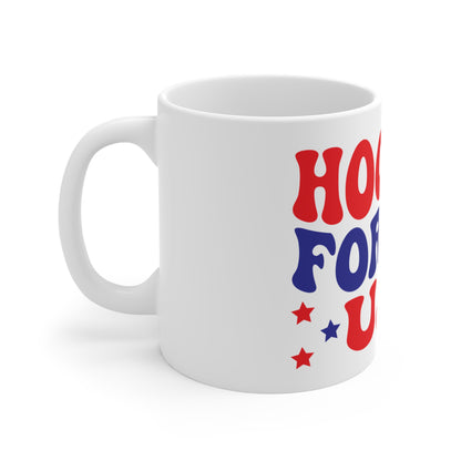 Hooray for the USA Coffee Mug – Retro Patriotic Typography Mug – 4th of July Americana Cup – Bold USA Celebration Mug Patriotic "Hooray for the USA" 11oz Mug