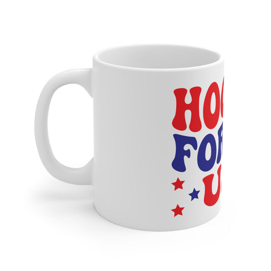 Hooray for the USA Coffee Mug – Retro Patriotic Typography Mug – 4th of July Americana Cup – Bold USA Celebration Mug Patriotic "Hooray for the USA" 11oz Mug