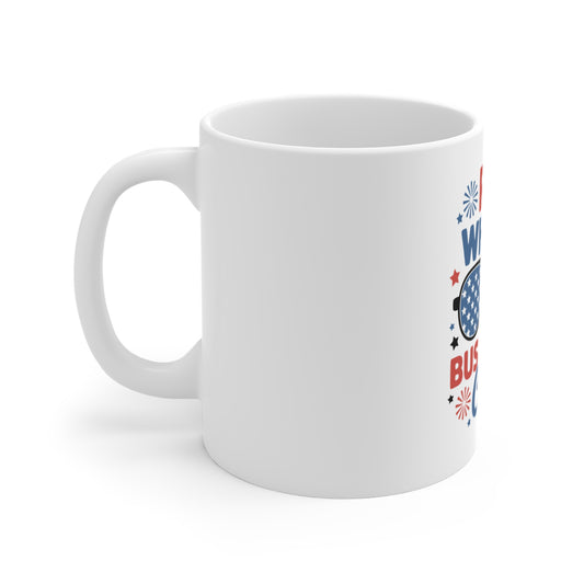 Red White & Bus Driver Crew Mug — 11oz Patriotic School Bus Driver Coffee Cup