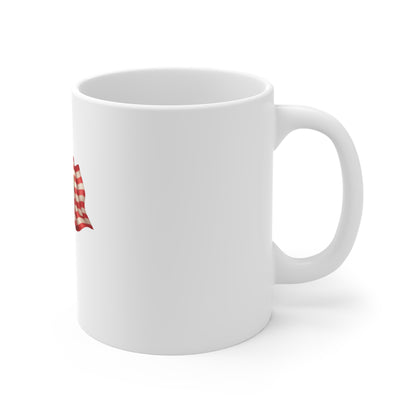 Patriotic Floral Flag Mug — American Flag Bouquet 11oz