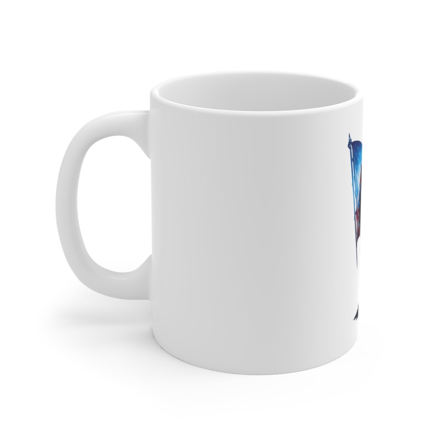 Patriotic Soldier Silhouette Coffee Mug – American Flag Warrior Mug – USA Military Tribute Mug 11oz