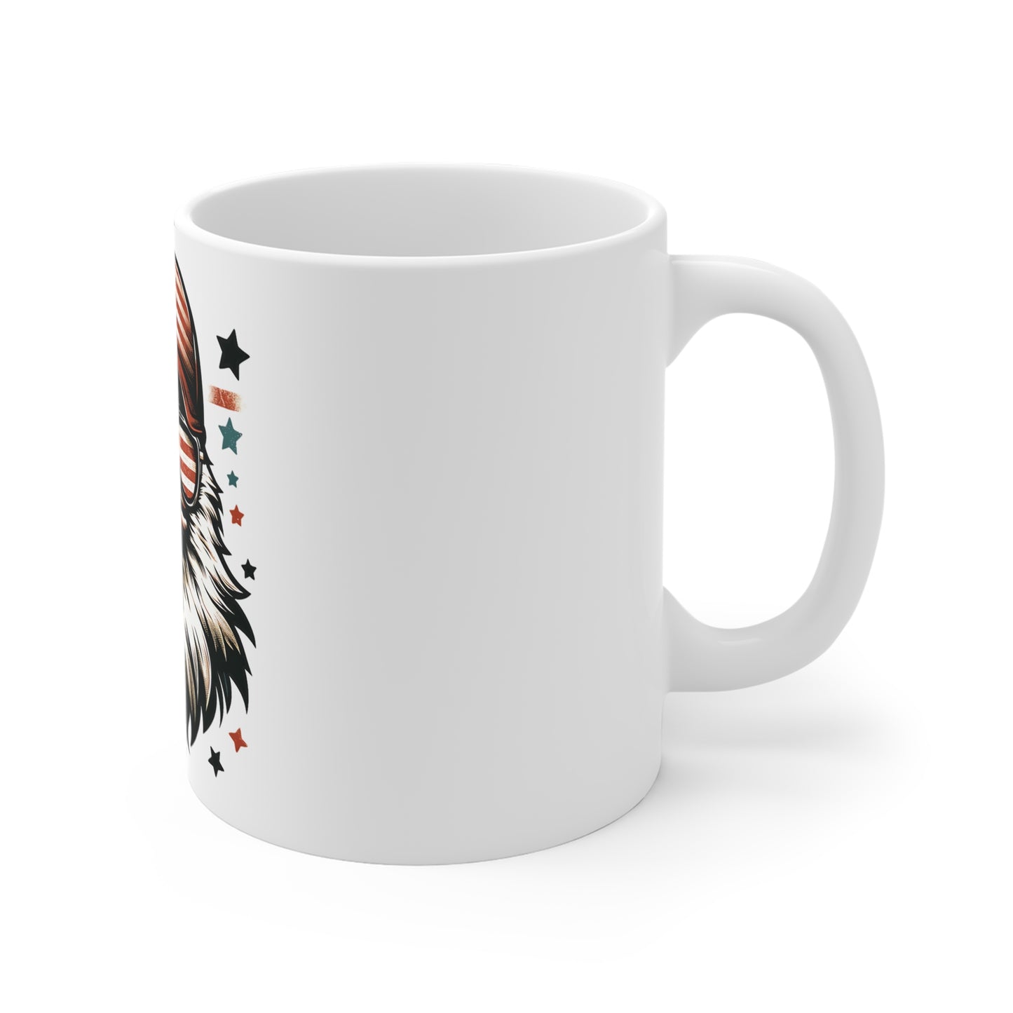 Patriotic Eagle Coffee Mug – American Flag Bald Eagle Mug – USA Freedom Eagle with Sunglasses Cup – Bold Patriotic Gift Mug – Americana Eagle Art Mug Mug 11oz