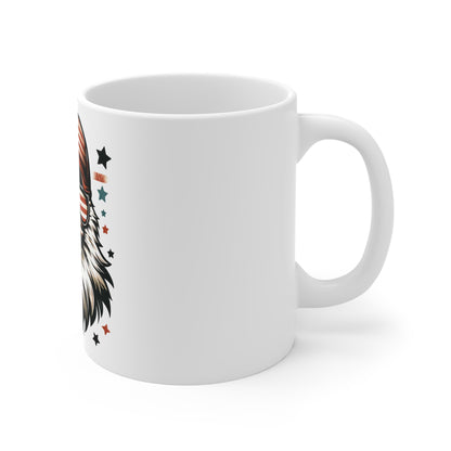 Patriotic Eagle Coffee Mug – American Flag Bald Eagle Mug – USA Freedom Eagle with Sunglasses Cup – Bold Patriotic Gift Mug – Americana Eagle Art Mug Mug 11oz