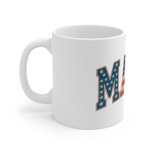 Mama Flag Mug — Patriotic American Stars & Stripes Coffee Cup (11oz)
