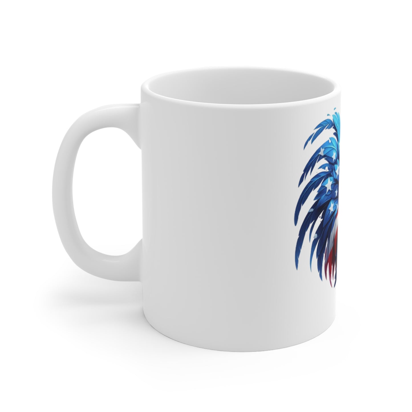 Uncle Sam Rooster Coffee Mug – Patriotic American Flag Rooster Mug – Red White Blue Farmhouse Art Cup – USA Gift Mug Patriotic Rooster Mug – American Flag Rooster Coffee Cup (11 oz)