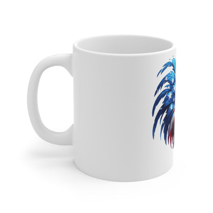 Uncle Sam Rooster Coffee Mug – Patriotic American Flag Rooster Mug – Red White Blue Farmhouse Art Cup – USA Gift Mug Patriotic Rooster Mug – American Flag Rooster Coffee Cup (11 oz)