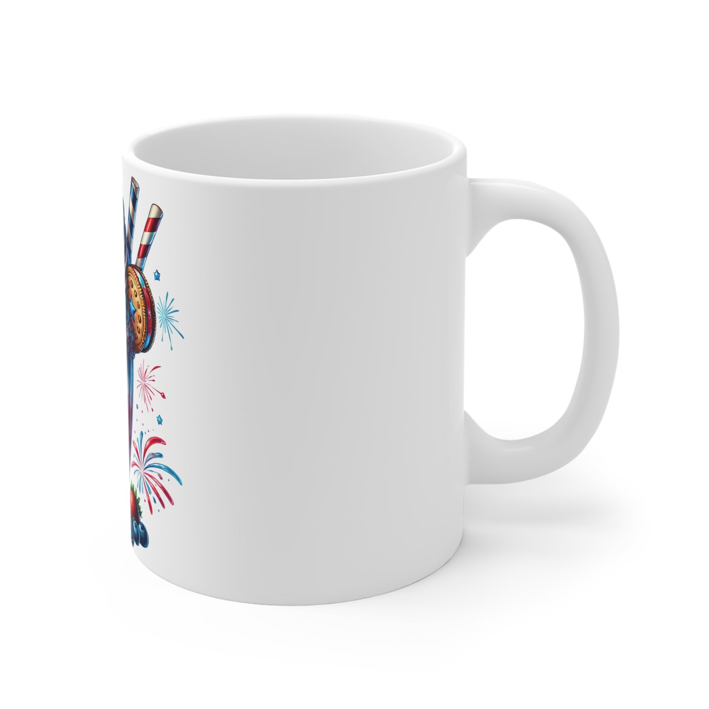 Patriotic Fireworks Milkshake Coffee Mug – 4th of July Dessert Mug – Red White Blue Celebration Cup – Americana Berry Treat Mug – Festive Gift Mug Patriotic Berry Sundae Mug – 11oz Fourth of July...