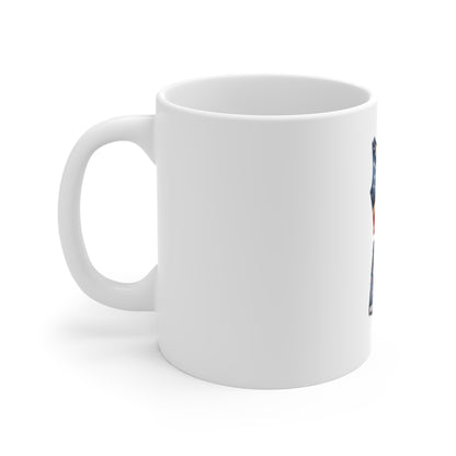 Patriotic Tank & Denim Shorts Mug — 11oz Fourth of July Coffee Cup