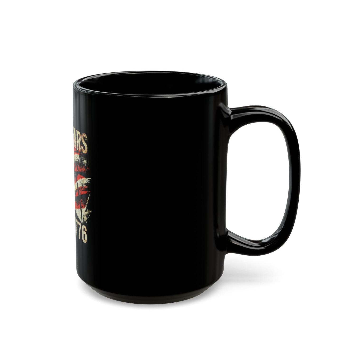 250 Years Since 1776 Black Coffee Mug – Vintage American Flag Patriotic Cup