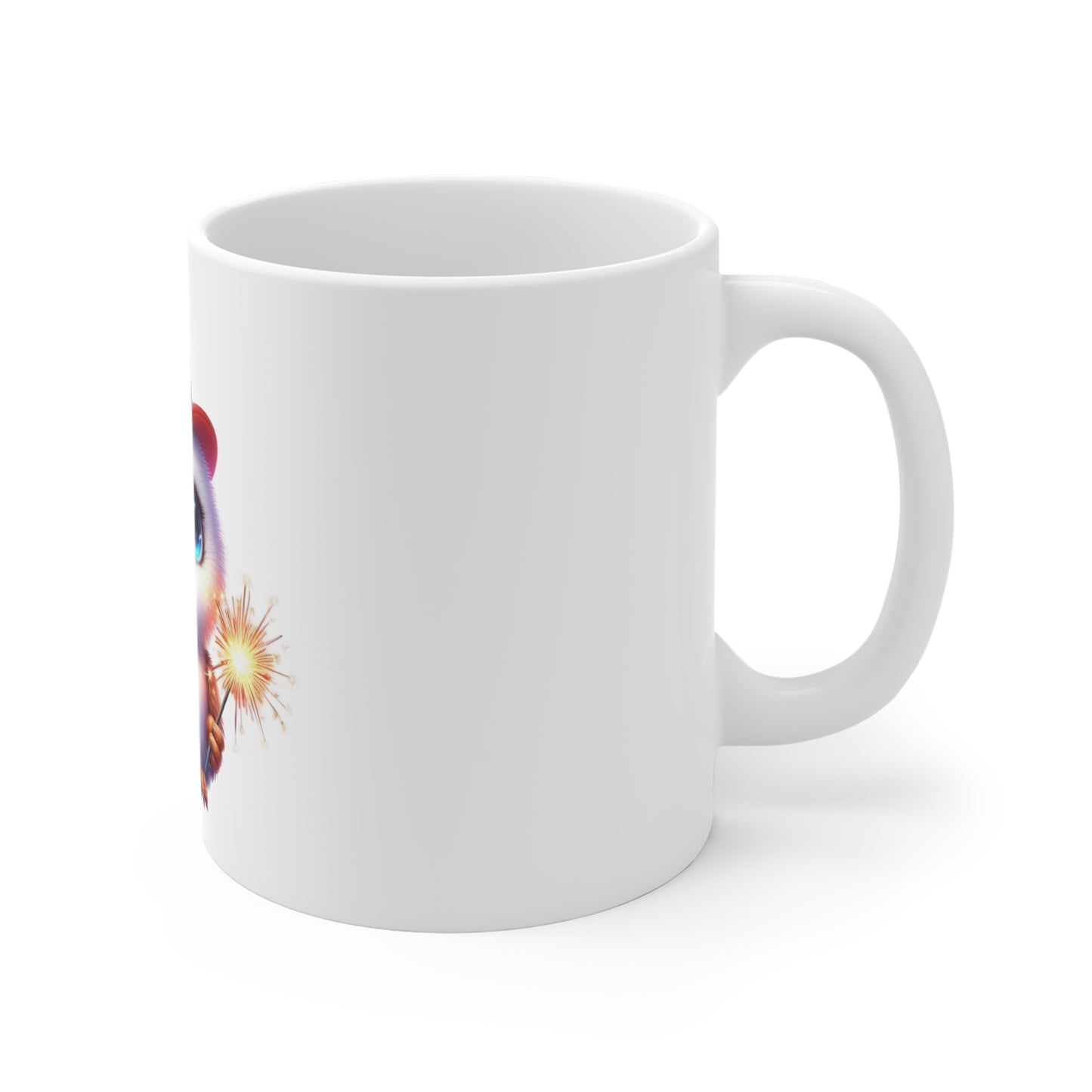 Cute Patriotic Owl Coffee Mug – Uncle Sam Owl Mug – Adorable Americana Bird Cup – Sparkler Animal Gift Mug 11oz