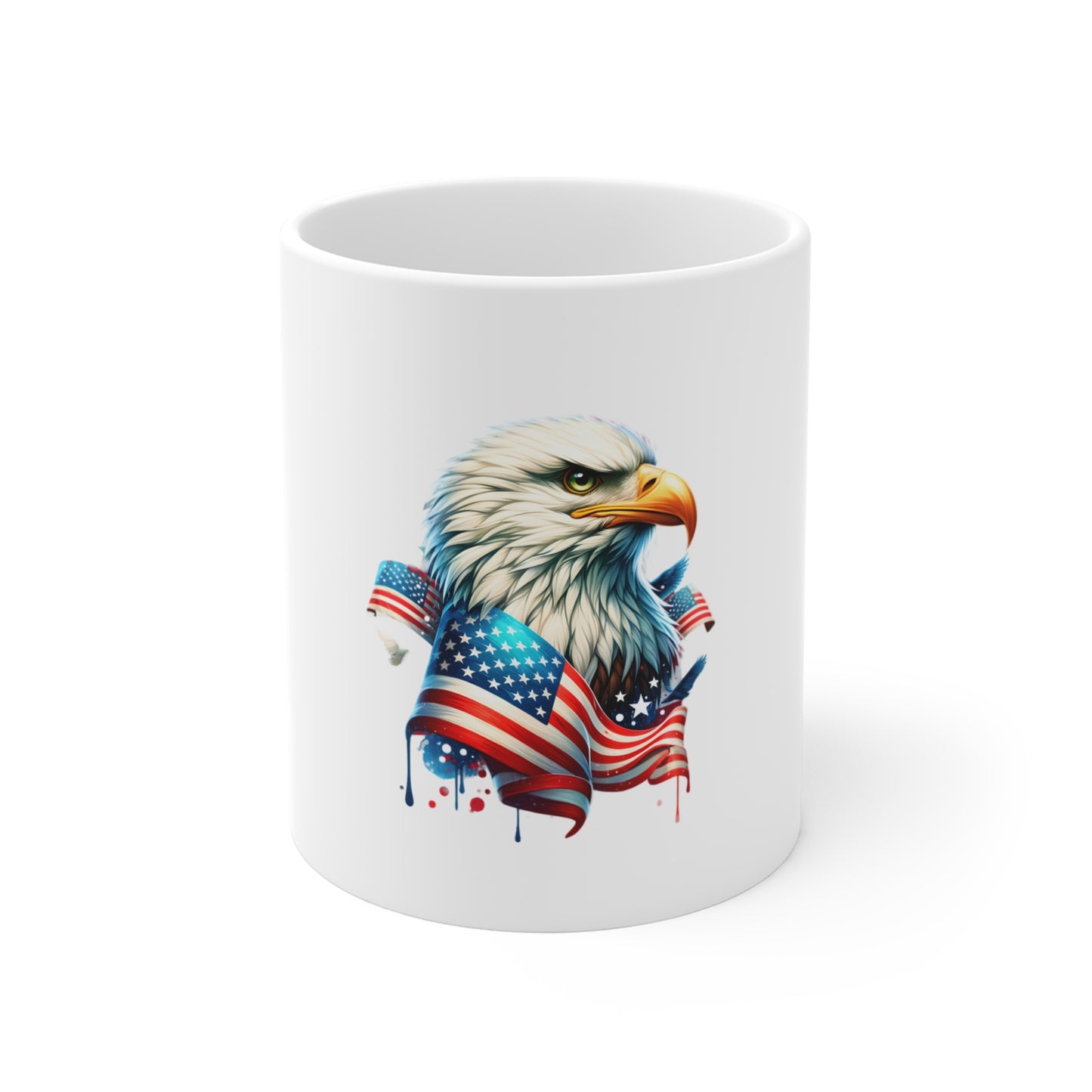 Patriotic Eagle Mug — American Flag 11oz Coffee Cup