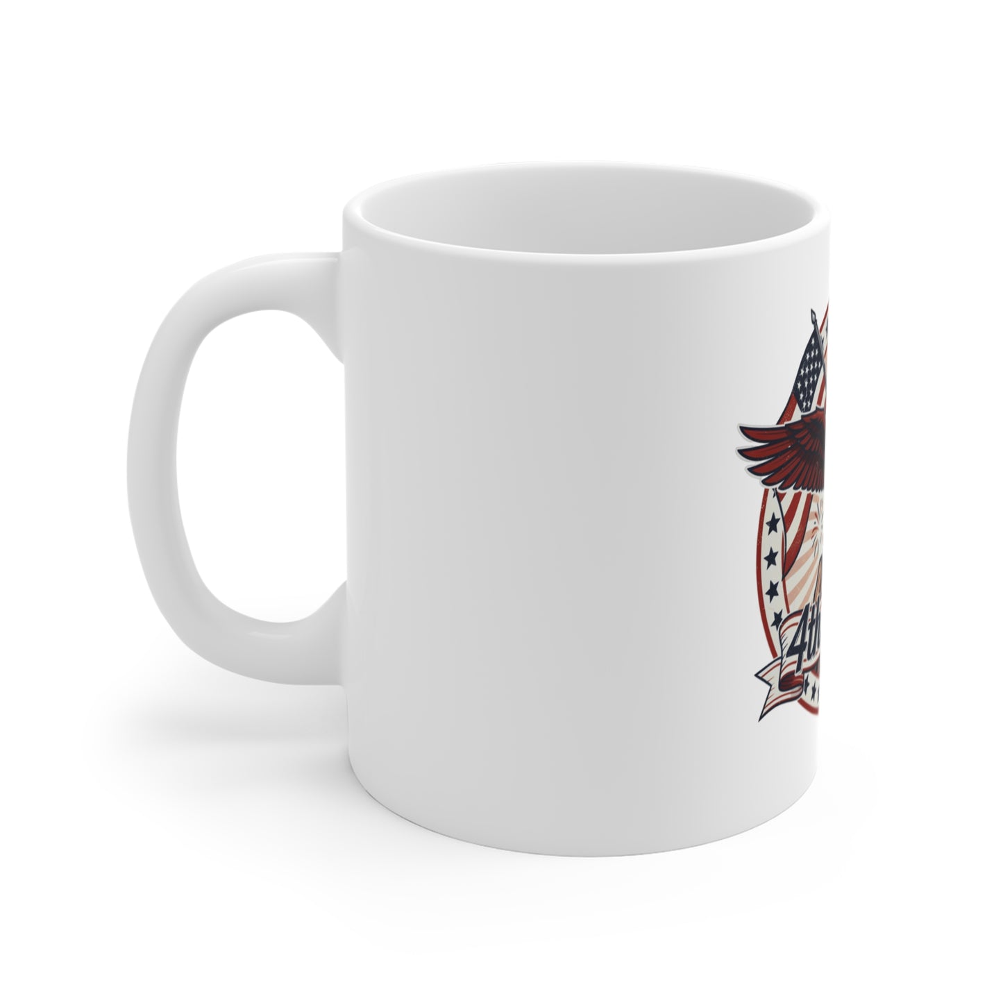 4th of July Eagle Mug — Patriotic American Flag Coffee Cup (11oz)