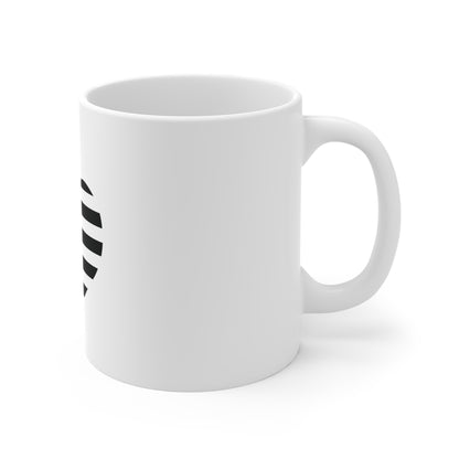 Stealth American Flag Heart Coffee Mug – Blacked Out USA Heart Flag Mug – Minimalist Patriotic Love Design Cup – Subtle Freedom Gift Mug Mug 11oz