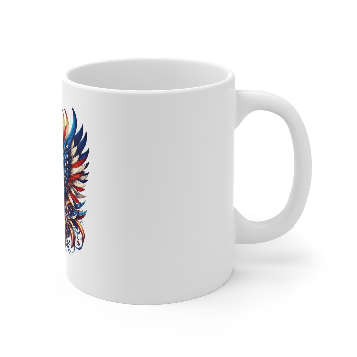 Patriotic Eagle Coffee Mug — American Flag Bald Eagle 11oz