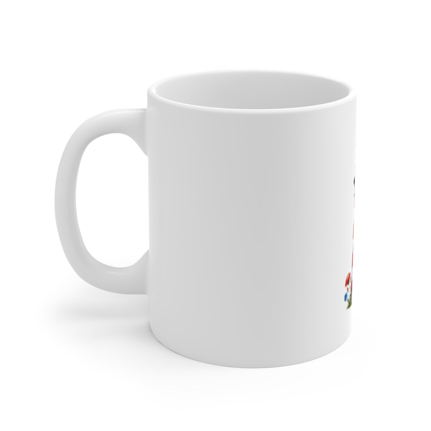Lighthouse Ceramic Mug — Red Striped Coastal 11oz Coffee Cup