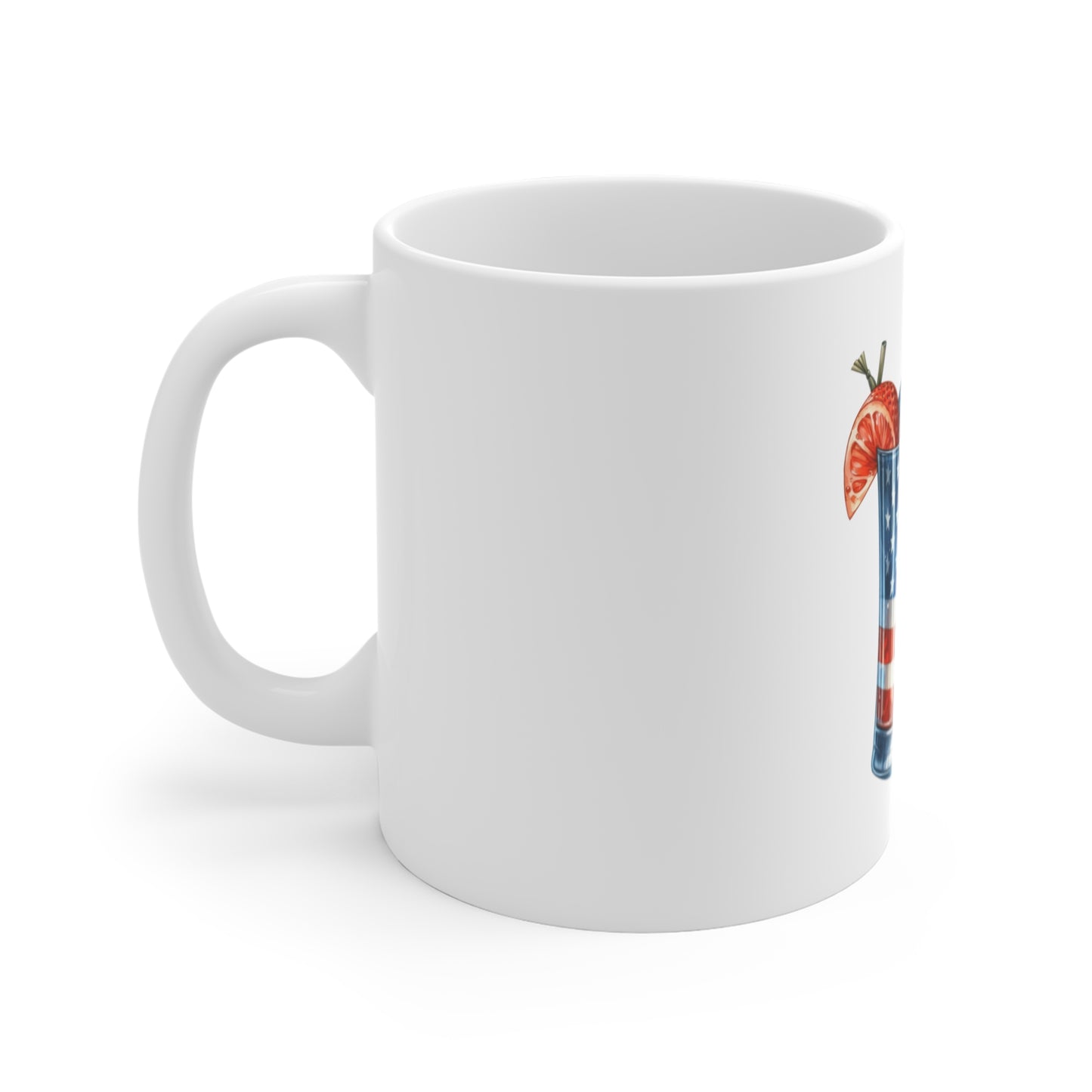 Patriotic Cocktail Mug — American Flag Ice Drink 11oz