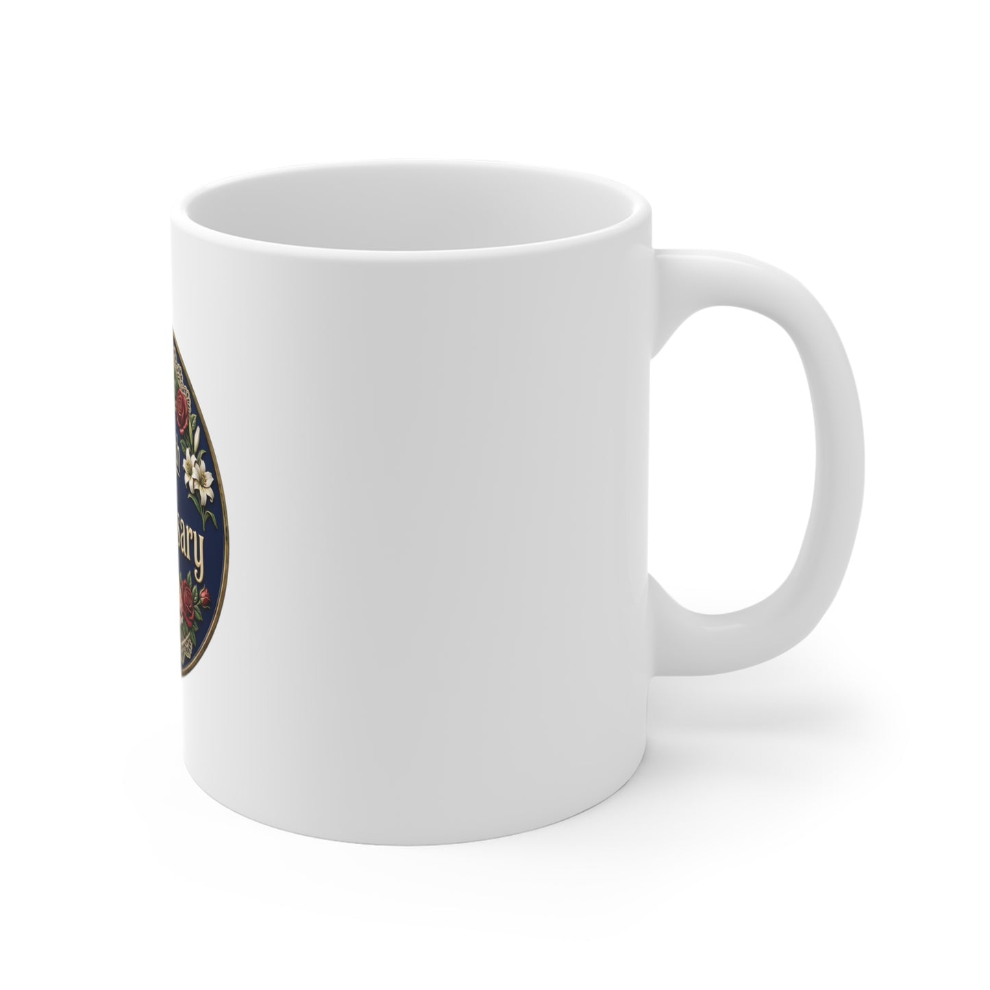 250th Anniversary Coffee Mug – Elegant Floral Celebration Mug – Vintage Americana Rose Design – Patriotic Commemorative Gift Cup Mug 11oz
