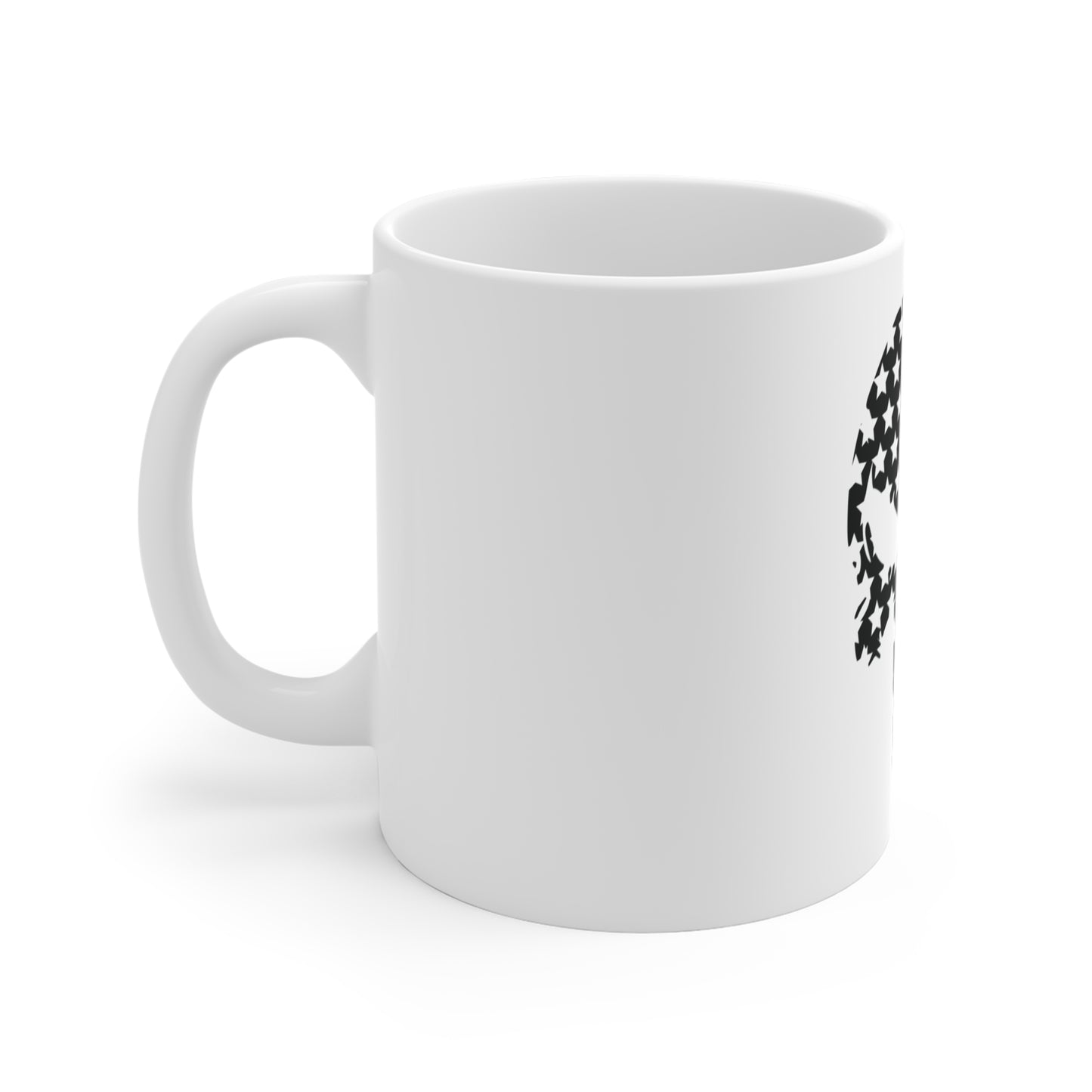 Black American Skull Stars Coffee Mug – Minimalist USA Skull Mug – Stealth Patriotic Skull Cup – Modern Americana Gift Mug 11oz