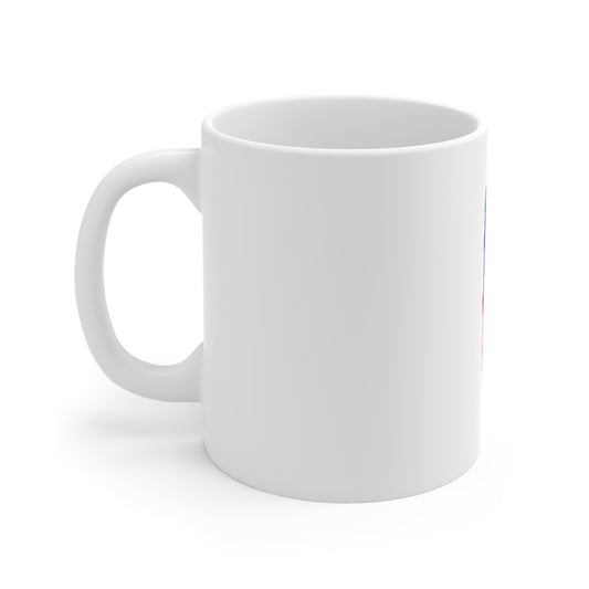 American Watercolor Flag Mug - Patriotic 11oz Coffee Cup