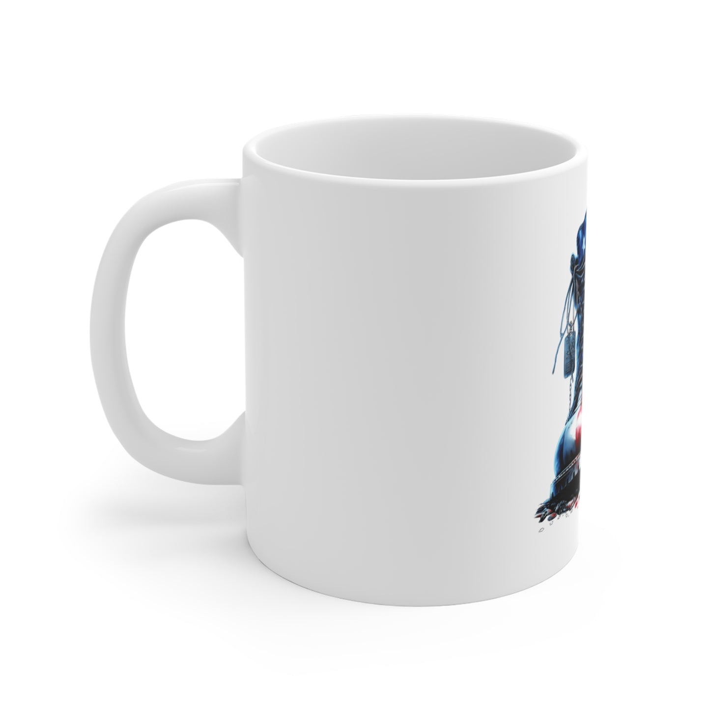 Patriotic Combat Boots Coffee Mug – American Flag Military Boots Mug – Veteran Honor USA Mug 11oz