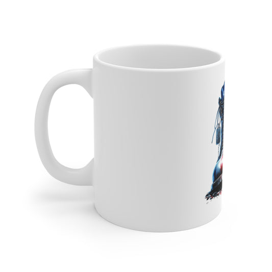 Patriotic Combat Boots Coffee Mug – American Flag Military Boots Mug – Veteran Honor USA Mug 11oz