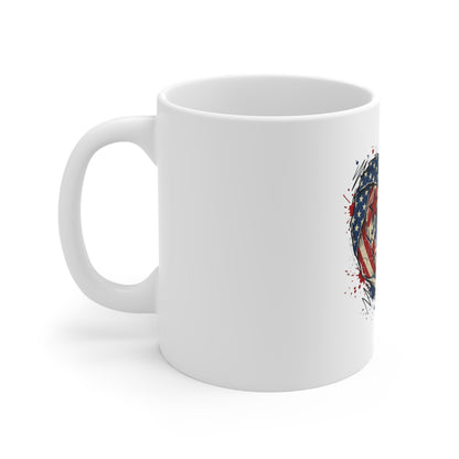 Patriotic Heart Coffee Mug — American Flag Love 11oz