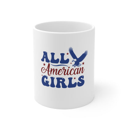 All American Girls Mug — Patriotic Eagle Coffee Cup (11oz)