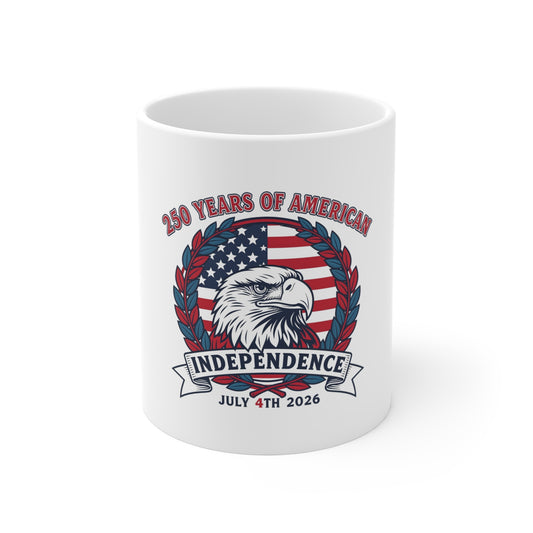 Independence 250th Eagle Mug — 4th of July 2026 American Flag Coffee Cup