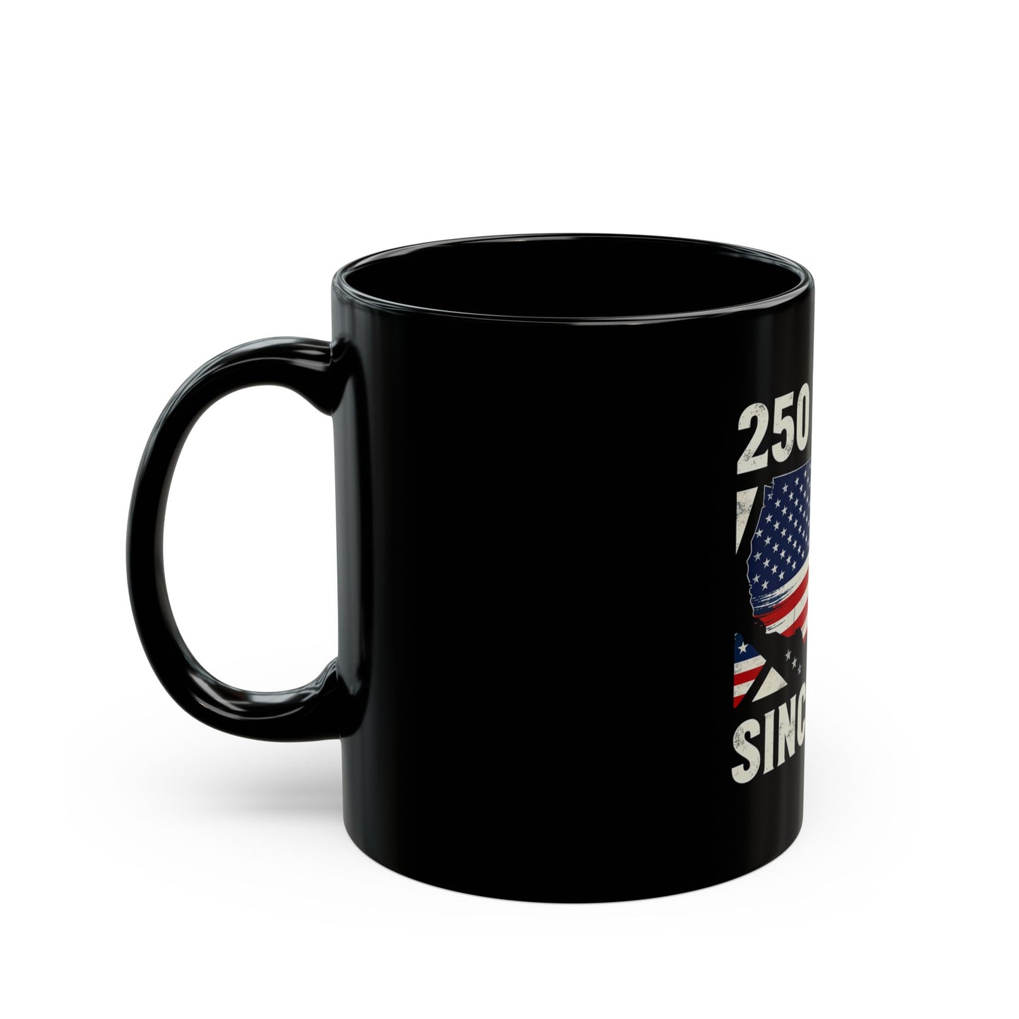 250 Years Since 1776 American Flag Map Coffee Mug — Patriotic Independence Day Gift