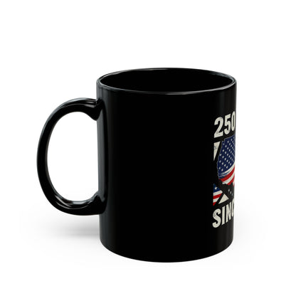 250 Years Since 1776 American Flag Map Coffee Mug — Patriotic Independence Day Gift