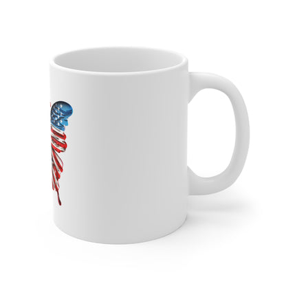 Distressed Artistic American Flag Butterfly Mug – Vintage Style Patriotic Butterfly Coffee Mug – Red White Blue Textured Wing Design – USA Gift American Flag Butterfly Mug — Patriotic 11oz Coffee Cup...