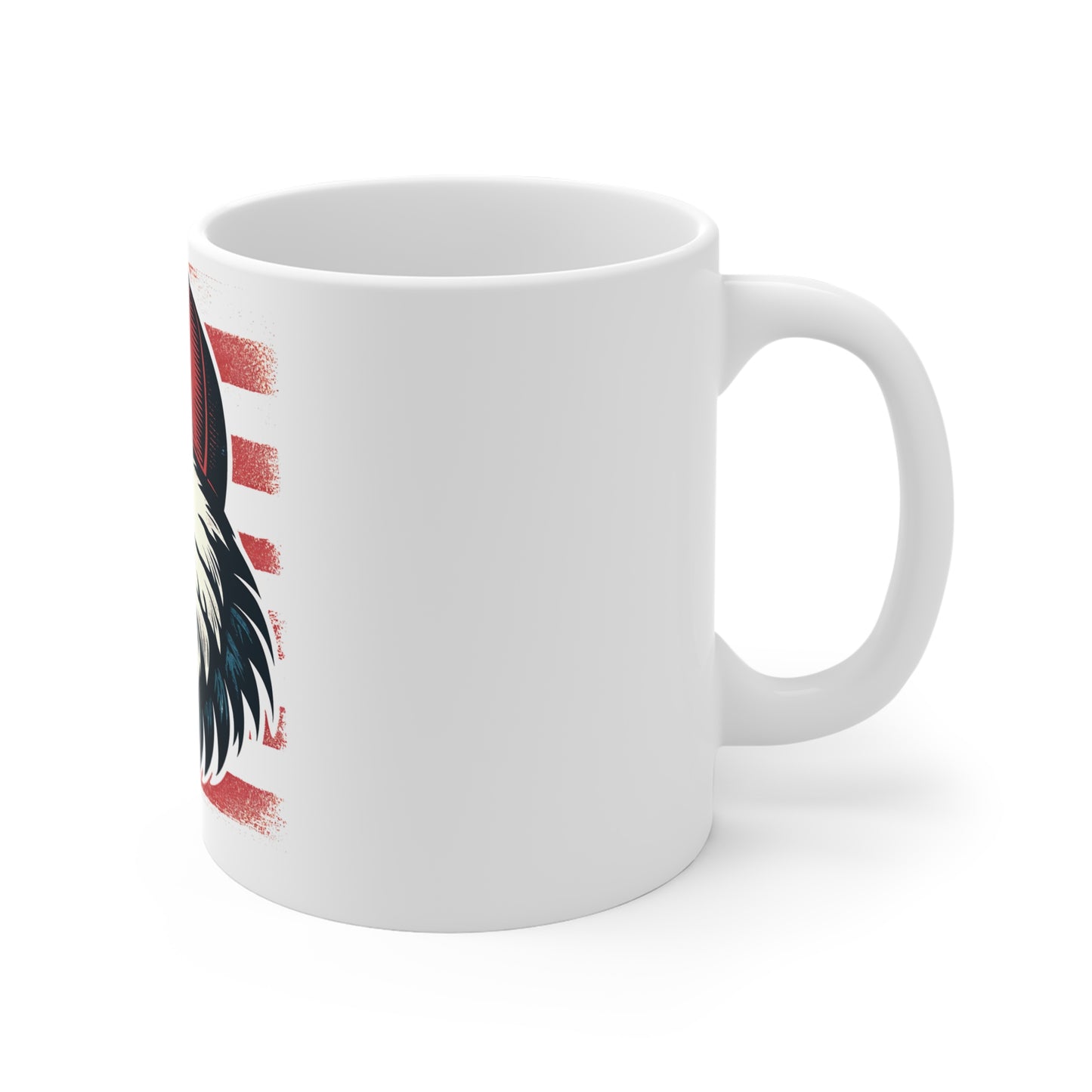 Patriotic Eagle Trucker Hat Coffee Mug – American Flag Bald Eagle Mug – USA Freedom Bird Cup – Vintage Distressed Americana Gift Mug 11oz